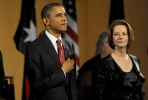 <em>US President Barack Obama and Australian Prime Minister Julia Gillard during the President's visit to Australia. Photo by Alan Porritt/AAP </em>
