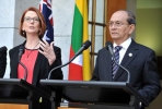 Australian PM Julia Gillard meets with Myanmar's President Thein Sein. Photo by AAP.