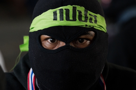 A Thai anti-government protestor. Photo by AFP.