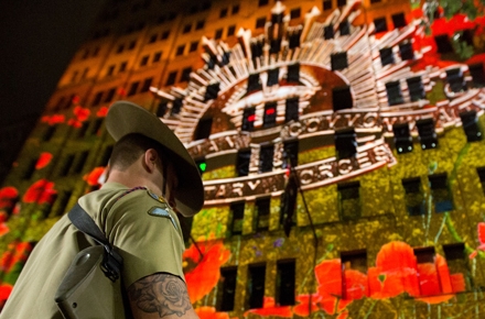 Anzac Day dawn service in Sydney, Australia. Photo by Department of Defence.